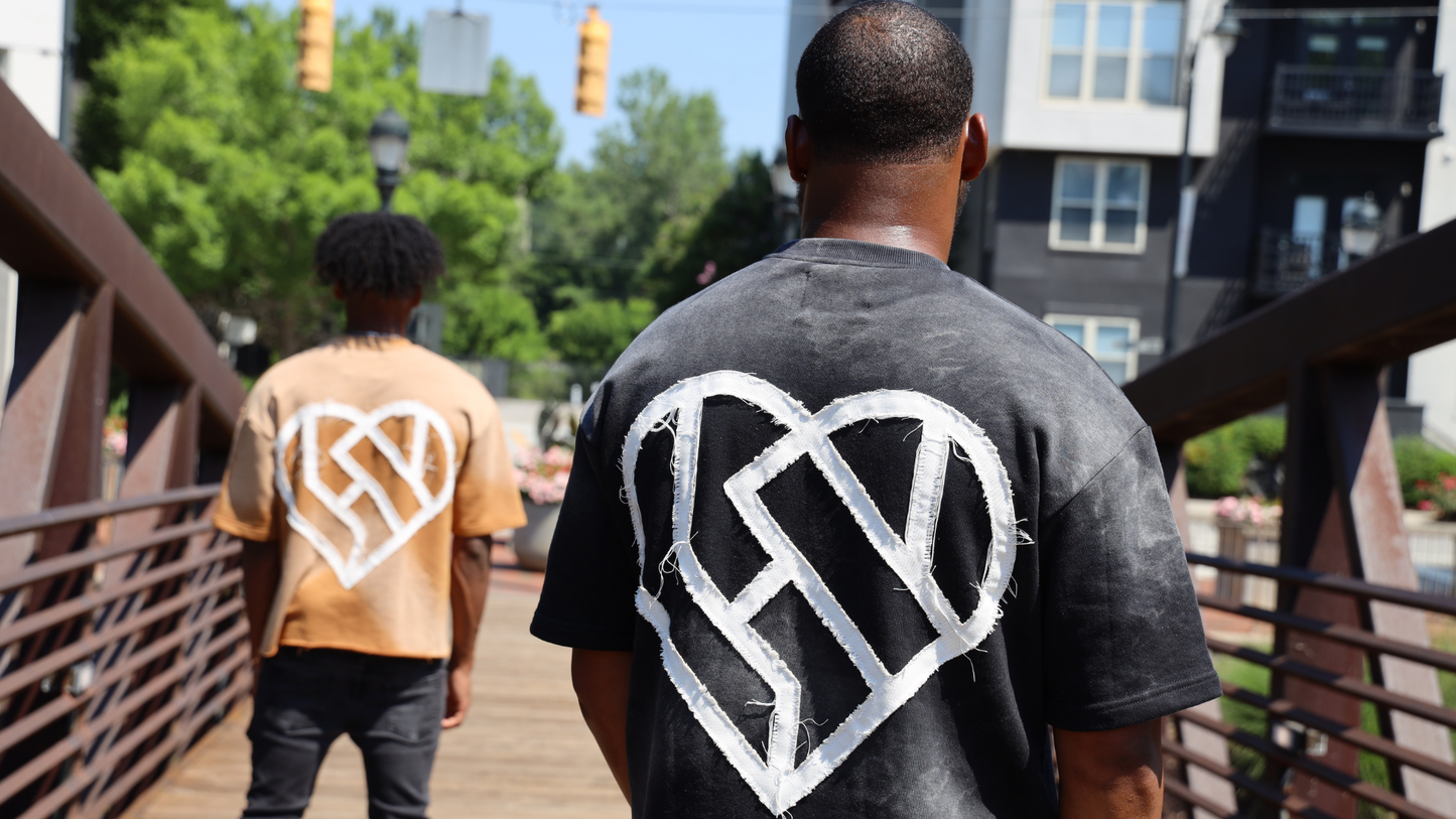 LOVE CYCLE CROPPED TEE "BROWN"